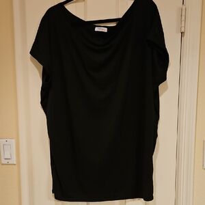 Elegant Black Drape Neck Blouse